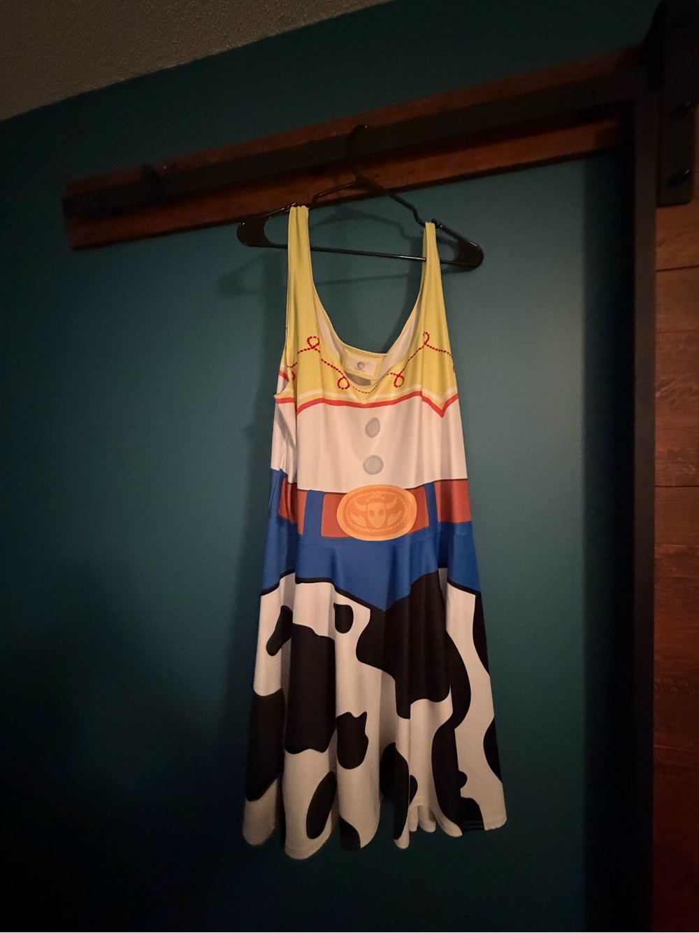 Disney Jessie ToyStory Costume Print Tank Dress in Yellow, Blue, White & Black